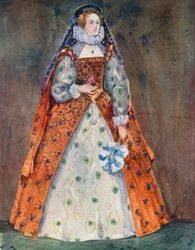 Eine Frau aus der Zeit von Elisabeth I. (1558-1603)