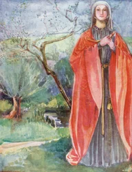 Eine Frau aus der Zeit von Johann 1199-1272