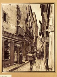 Die Straße Tapineria, Barcelona (Zeichnung)