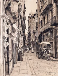 Boira-Straße in Richtung Llana-Platz, Barcelona