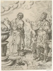 König Jerobeam und der Gottesmann vor dem Altar