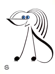 Musikalischer Hund - ein Hund gezeichnet mit musikalischer Notation