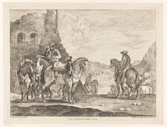 Reiter bei einer Ruine