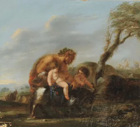 Satyr mit zwei Putten