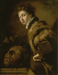 David mit dem Kopf von Goliath