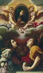 Fliegende und anbetende Engel, 1613-14