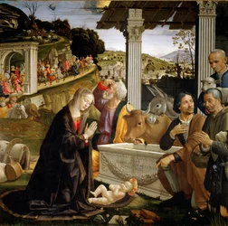 Anbetung der Hirten Gemälde von Domenico Ghirlandaio (1449-1494) 1483-1485