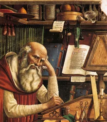 Heiliger Hieronymus in seinem Studierzimmer (Detail), 1480
