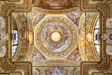 Die Kuppel mit der Darstellung der Krönung der Jungfrau, (Detail), Ende des 17. Jahrhunderts