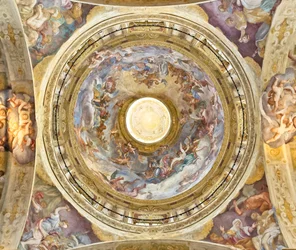 Die Kuppel mit der Darstellung der Krönung der Jungfrau, Detail, letztes Viertel des 17. Jahrhunderts