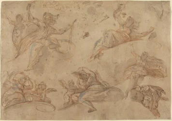 Allegorische Figuren von unten gesehen