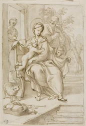 Heilige Familie mit der heiligen Anna und dem kleinen Johannes dem Täufer