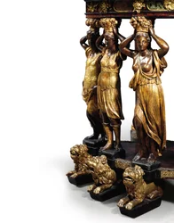 Louis XIV Kabinett auf Ständer (vergoldete Bronze, Pietra Dura, Schildpatt, Esche, ebonisiert & teilvergoldet)