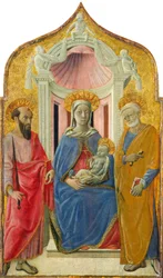 Madonna und Kind auf dem Thron mit Heiligen Petrus und Paulus