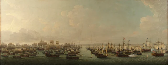 Die englische Flotte zum Angriff auf Havanna im Jahr 1762