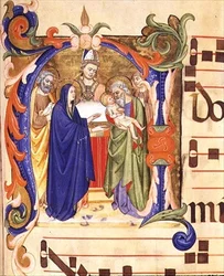Ms 572 f.88r Historisierte Initiale 