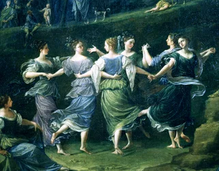 Tänzerinnen, Detail aus Tanz der Nymphen, 1724-25