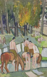 Soldaten an einem Bach, 1920