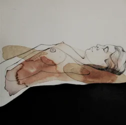 Ruhige Aquarellnackte