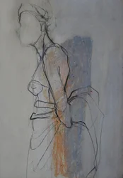 Anmutige Drapierte Figurenskizze
