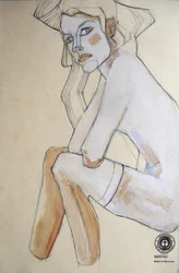 Nachdenkliche Frauenillustration