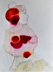 Frau in Rot Profil
