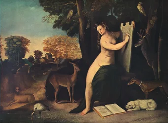 Circe und ihre Liebhaber in einer Landschaft, um 1525
