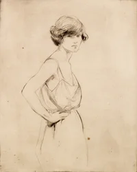 May in ihrem Unterhemd