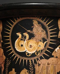 Detail von einer rotfigurigen Lekythos