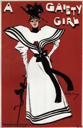 Plakat für die musikalische Komödie „A Gaiety Girl“ von Sidney Jones, 1893