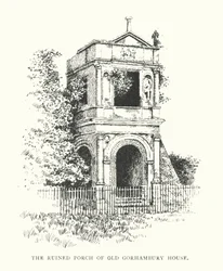 Die Ruinierte Veranda des alten Gorhambury Hauses