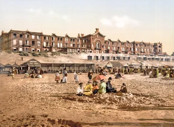 Hotel Orange vom Strand in Scheveningen, veröffentlicht um 1900
