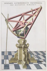 Astronomischer Sextant von Tycho Brahe aus einem Atlas von Joan Blaeu, Amsterdam, 1665