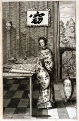 Chinesische Frau mit einer Nachtigall, aus 