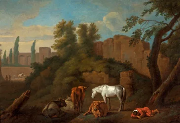 Landschaft mit schlafendem Jungen, ca. 1650