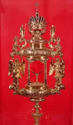 Monstranz, mit dem Haarlem-Marke für 1764 und möglicherweise dem Herstellermarke, ein durchbrochenes Rauten