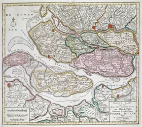 Nieuwe Kaart der van het Zuid Westelykste deel van Holland, behelzende de Baljuwschappen Voorne, Putten, enz. [Sechsunddreißig Karten der Niederlande]