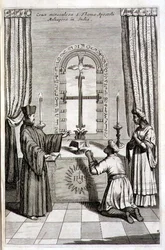 Das wundersame Kreuz des heiligen Thomas des Apostels in Meliapore in Indien, aus 