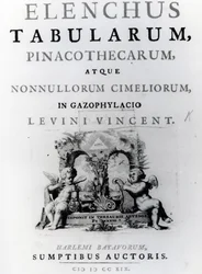 Titelseite für Elenchus Tabularum von Levinus Vincent, veröffentlicht 1719