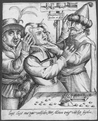 Trepanation, gestochen von H. Weydmans (16. Jahrhundert)