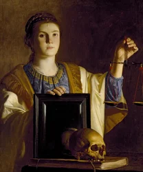 Die Wahrheit präsentiert einen Spiegel den Eitelkeiten der Welt, ca. 1625