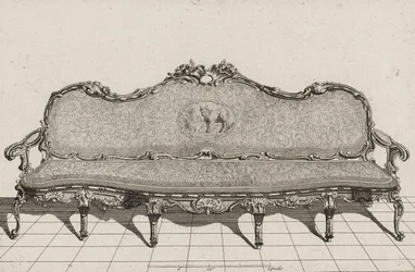 Canapé, zweite Hälfte des 18. Jahrhunderts (Kupferstich auf Büttenpapier)