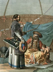 Eine tatarische Familie, graviert vom Künstler