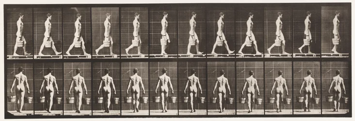 Tafel 29. Gehen, einen Eimer Wasser in jeder Hand tragend, 1872-1885
