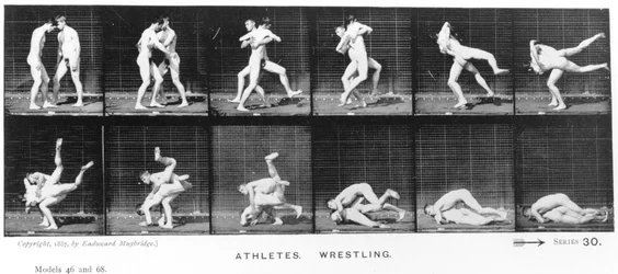 Zwei ringende Männer, aus „Animal Locomotion“, 1887