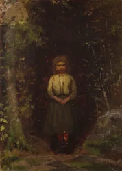 Am Hang (recto); Mädchen im Wald (verso)