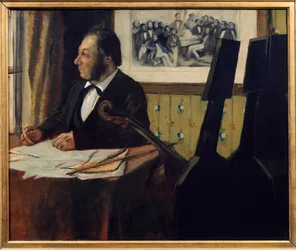 Cellist Pilet, Louis Marie Pilet (1815-1877). Gemälde von Edgar Degas (1834-1917) 1869 Paris, Musée d