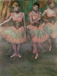 Tänzerinnen in lachsfarbenen Röcken