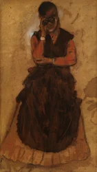 Mädchen schaut durch Opernglas