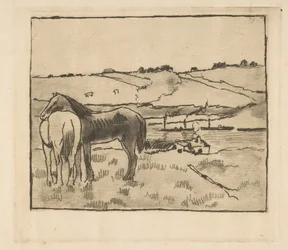 Pferde auf der Wiese, 1891-92